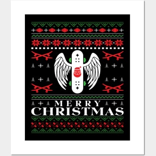 Skateboard Ugly Christmas Sweater Posters and Art